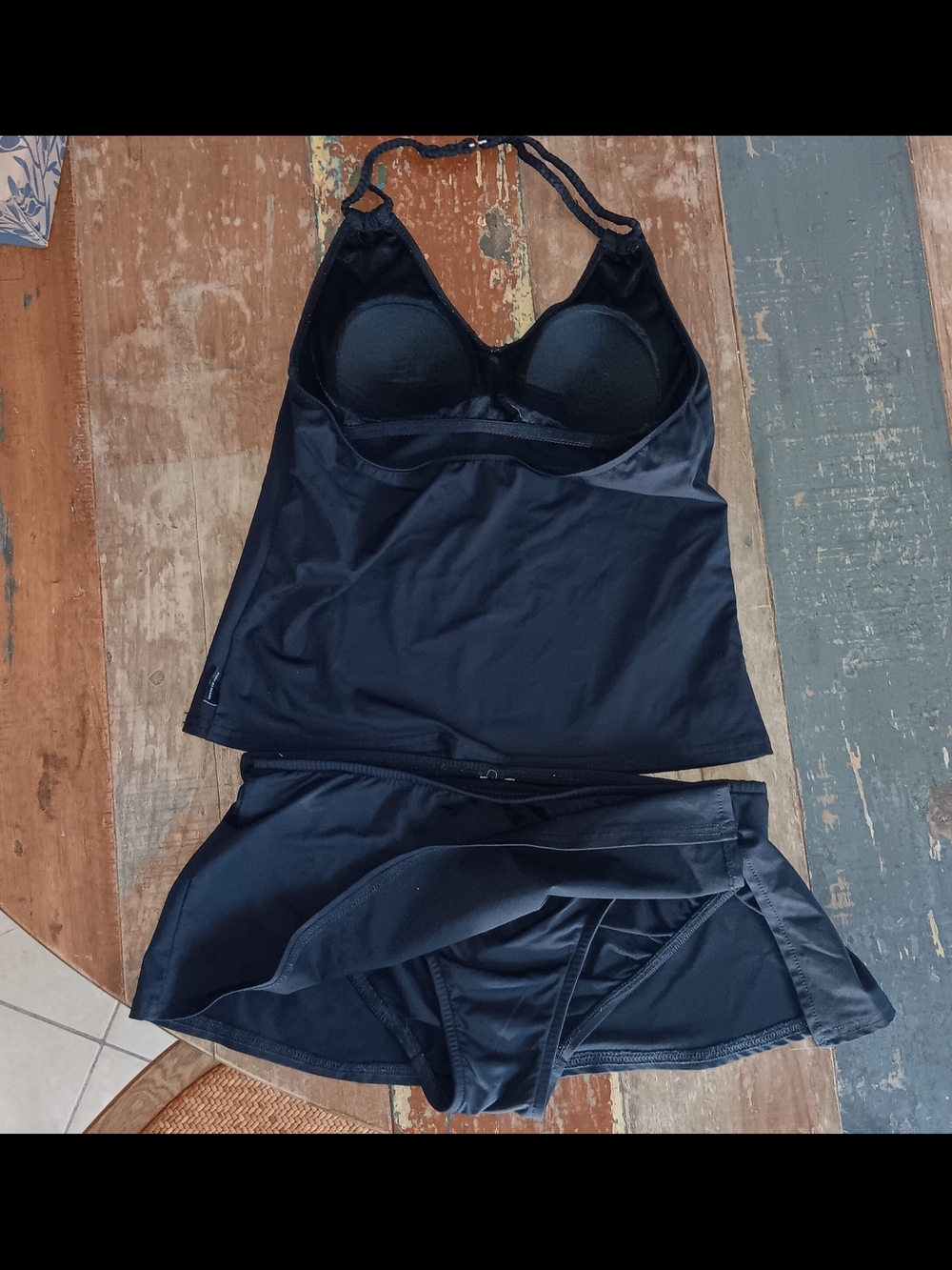 Kenneth Cole Women's Black Tankini with Swim Skirt - Picture 2 of 2